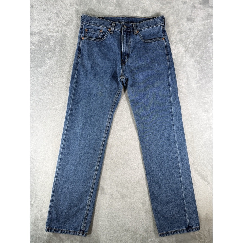 Levis 505 Jeans Mens 32x32 Blue Denim Regular Straight Fit